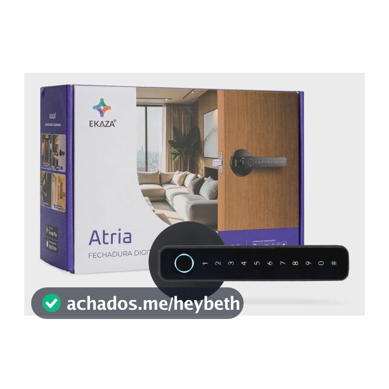 Fechadura Digital Biométrica Inteligente Ekaza Atria Bluetooth Com Senha E App