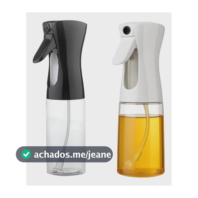 Kit 2 Pulverizador De Azeite Vinagre Borrifador 220ml Vidro Preto