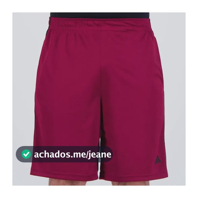 Bermuda adidas 3 Stripes Bordô E Preta