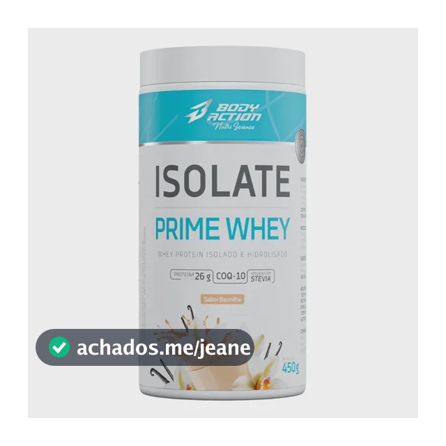 Isolate Prime Whey 450g - Isolado E Hidrolisado Bodyaction Baunilha