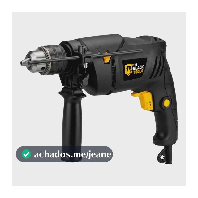 Furadeira De Impacto Profissional 1/2 Pol 13mm 750w Tbf750 Função Reversa Controle de Velocidade 127V The Black Tools