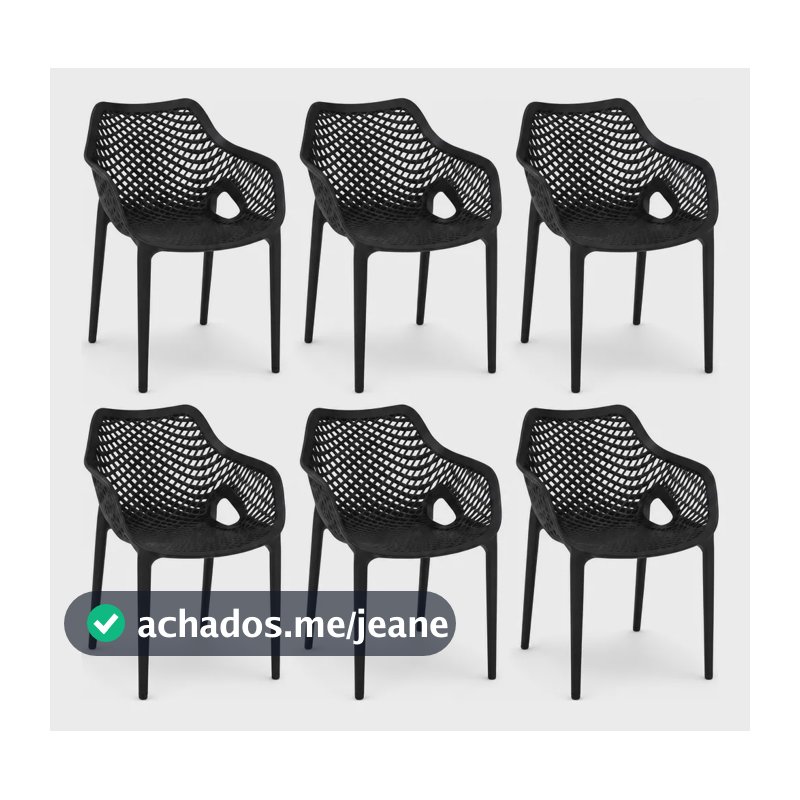 Kit 6 Cadeira Cozinha Sala De Jantar Area Suits Preto Não Tem Preto