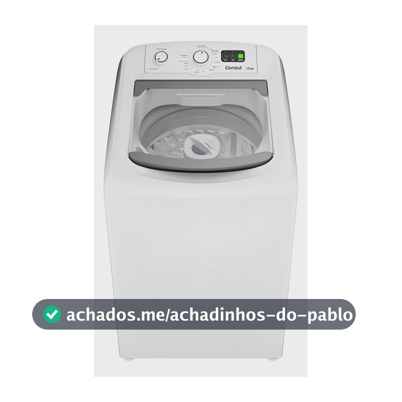 Máquina De Lavar Branca Consul 12kg Com Dosagem Econômica E Cor Branco 110v