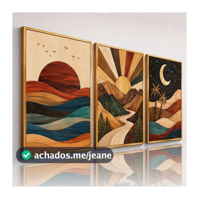 Quadro Decorativo Paisagens Abstratas Coloridas Sala Hall .