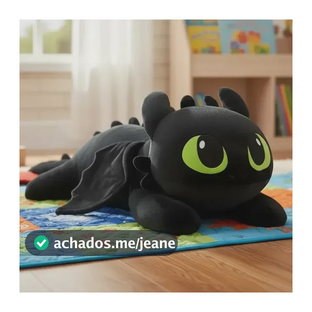 Xuxão Apoio Urso Banguela Fúria Da Noite Gigante 100cm Pelúcia Preto