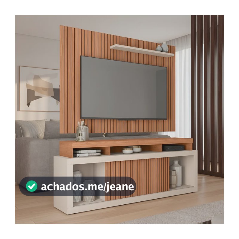 Rack Com Painel Para Tv Até 70 Polegadas Aegon Freijó/off Cor Marrom-escuro