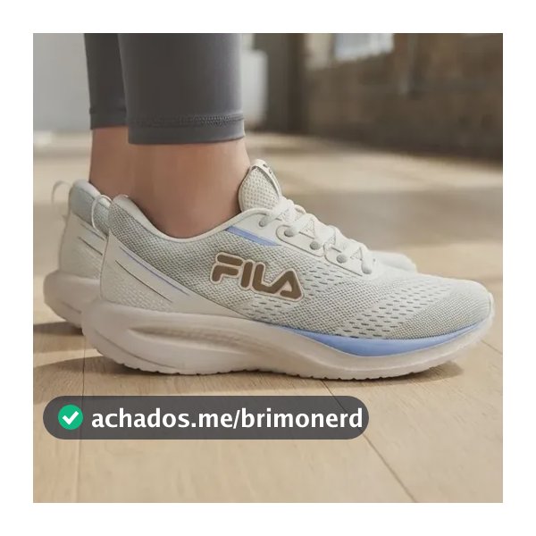 Tenis Fila Feminino Original Caminhada Academia Lançamento Bege/dourado/azul Centaurea Logo 36,0 Br