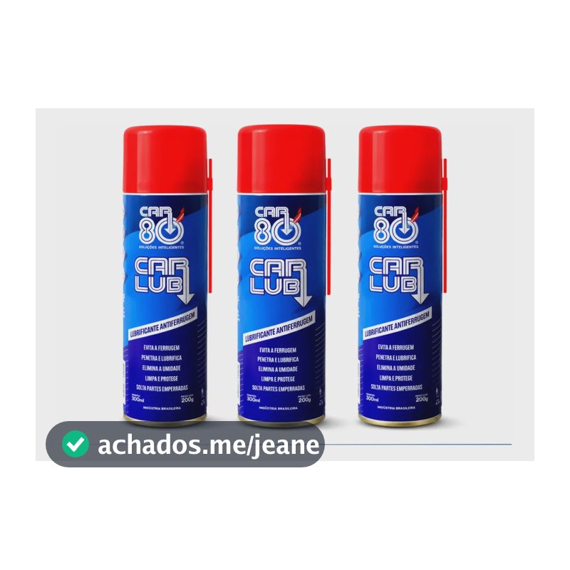 Kit 3 Car Lub 300ml Antiferrugem Desengripante