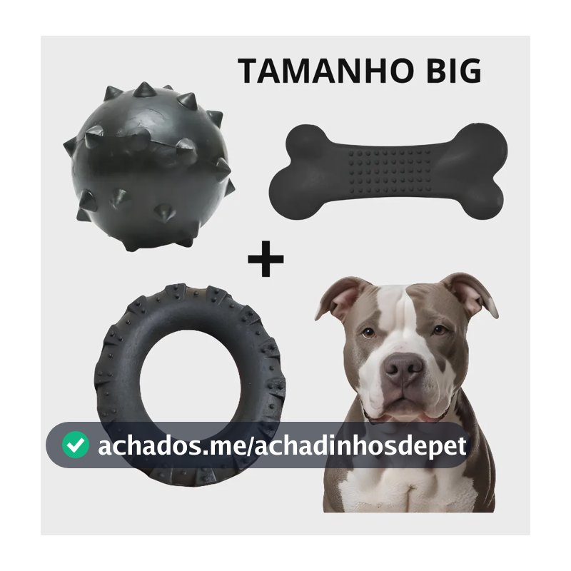 Kit Brinquedos Pet Resistente Interativo Cachorro Grande