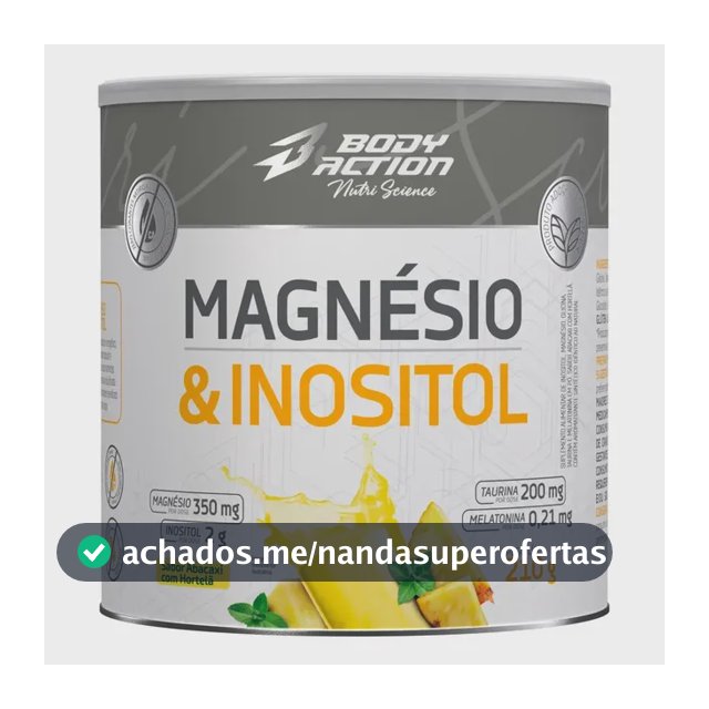 Mineral/vitamina Bodyaction Nutri Science Magnésio E Inositol Taurina Melatonina 210g Em Pó Sabor Abacaxi Com Hortelã X 210g