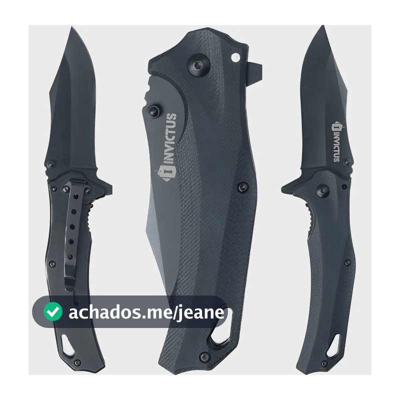 Canivete Spunk Portfólio Invictus Original - Faca Militar  Preto