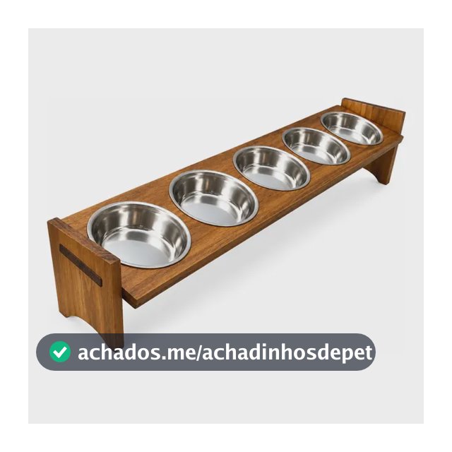 Comedouro Gato 5 Potes Quíntuplo Aço Inox