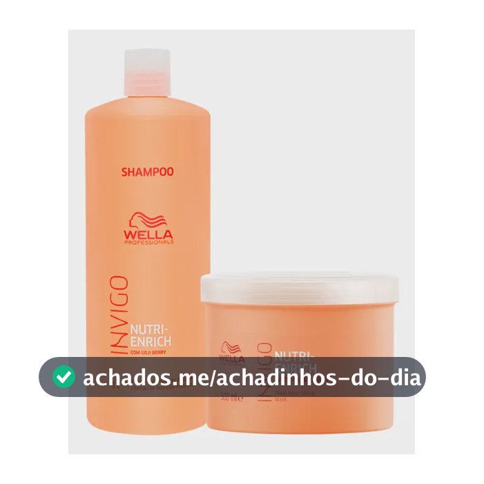 Kit Wella Nutri Enrich Shampoo 1L + Máscara 500ml Invigo