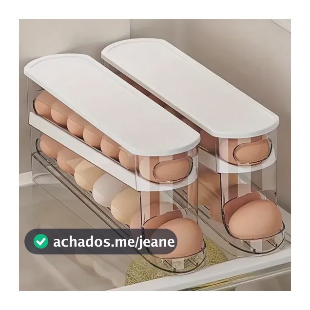 Organizador Porta Ovos Para Geladeira Cozinha Eggbeige2
