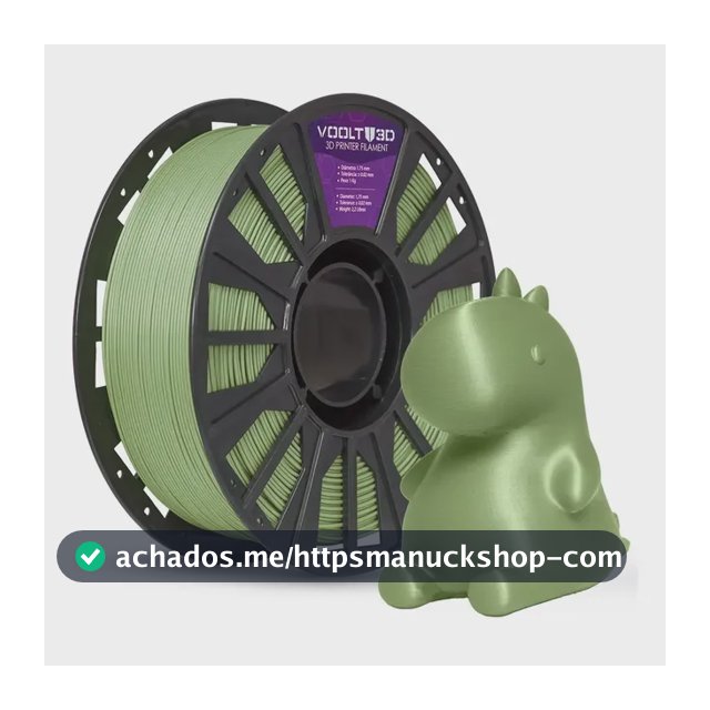 Filamento Pla Verde Oliva Musgo Velvet 1Kg Voolt3D Aveludado Produto Brasileiro Peças Impressas