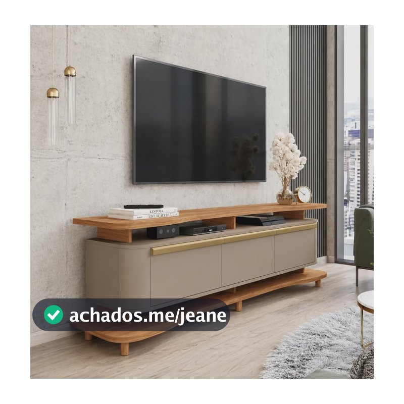 Rack Bancada Para Tv Até 75 Polegadas Guarapari 3portas Sala Freijo/fendi