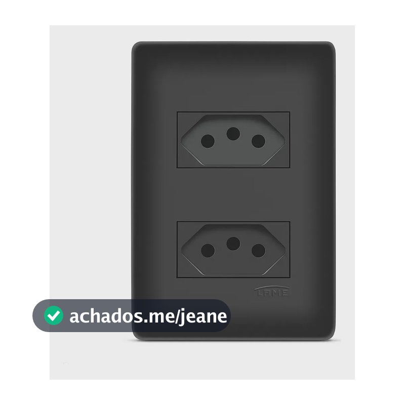 Conjunto 2 Tomadas 20 Amperes Tripolar 4x2 Preto Fosco Fame