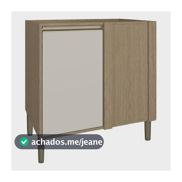Balcão De Cozinha 01 Porta Canto Reversível Vitoria Carvalho/off White