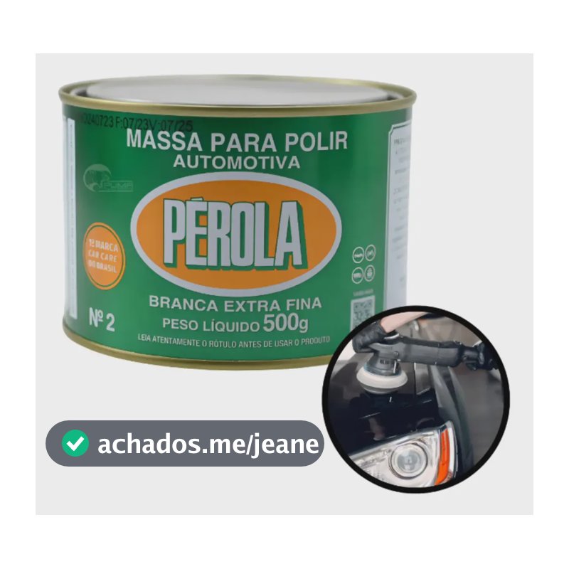Massa Polir Perola Branca Extra Fina Nº2 500gr Pérola