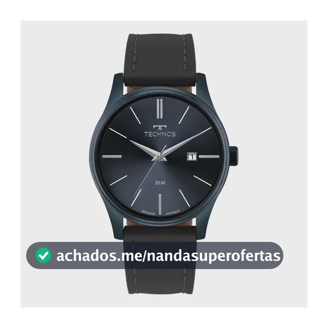 Relógio Technos Masculino Steel Azul - 2115ubv/0a Preto