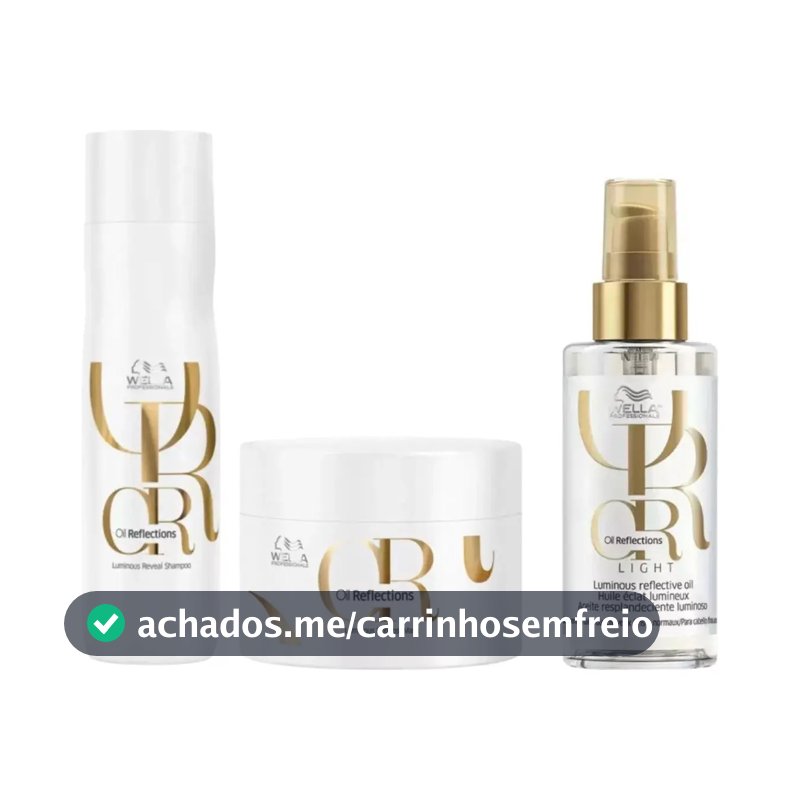 Kit Wella Oil Reflections Sh 250ml + Más 150g + Óleo L 100ml