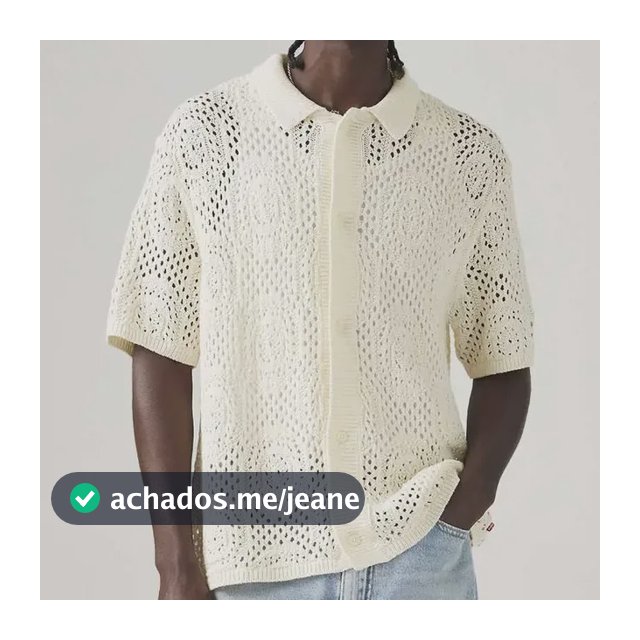 Camisa Levis Sweater Camp Shirt Tricot Off White  0013g0000