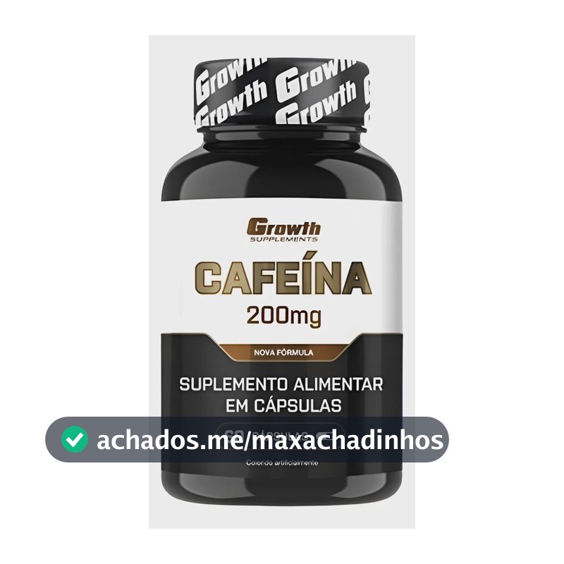 Cafeína 200mg (60 Caps) Termogênico Growth Supplements