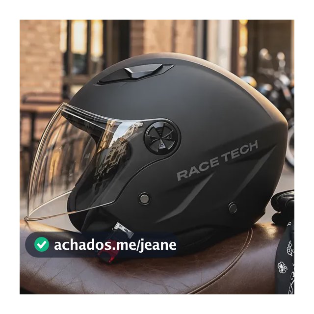 Capacete Race Tech Play Coquinho Monocolor Preto Fosco