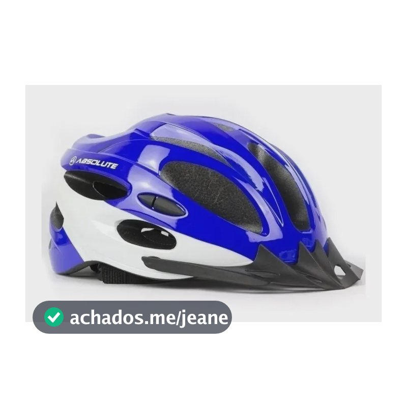 Capacete Ciclismo Absolute Nero Liso Azul G Com Luz e Viseira Removível