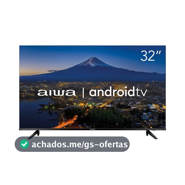 Smart TV AIWA 32” Android HD Borda Ultrafina HDR10 Dolby Áudio AWS-TV-32-BL-02-A