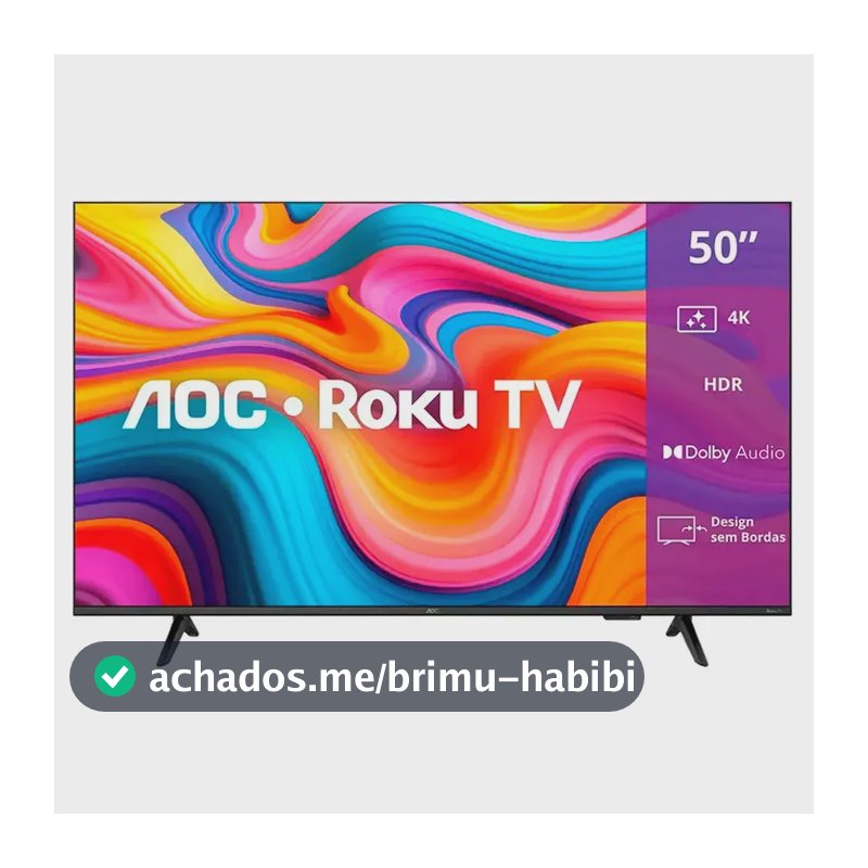 Smart Tv AOC 50'' Roku 4K UHD DLED Wi-Fi Dolby Audio 50U7066