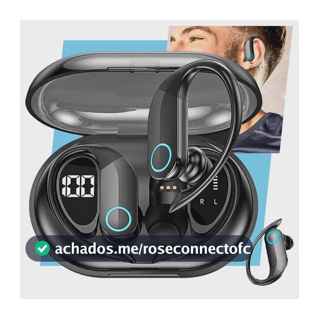 Fone De Ouvido Bluetooth Tws Esportivo Com Gancho Para Academia E Corrida Preto