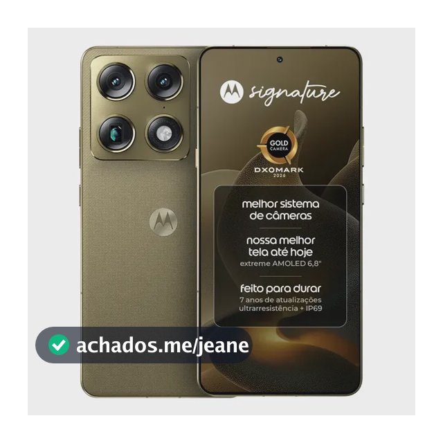 Smartphone Motorola Signature 5g - 512gb 24gb (12gb Ram + 12gb Ram Boost), 3 Cameras 50mp Sony Lytia E Zoom 100x, Tela 1.5k Extreme Amoled 165hz - Verde Oliva