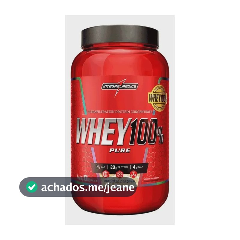 Whey 100% Pure 900g Pote Integralmédica - Cookies E Cream Cookies & Cream