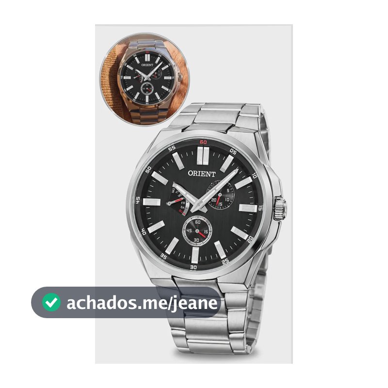 Relógio Orient Masculino Prata Cronógrafo Aço Inox Original Prateado Preto