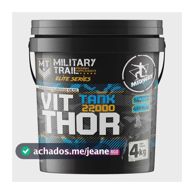 Hipercalórico Vit Thor 4kg Midway Labs Sabor Morango Ganho de Massa