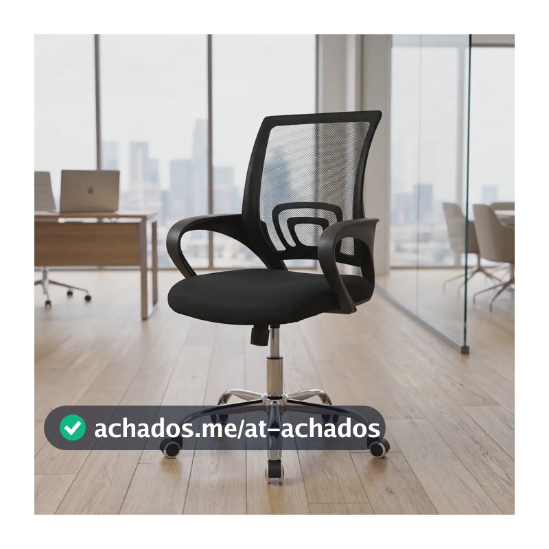 Cadeira De Escritório Ergonômica Begônia Preta Home Office Escritório Mesh Respirável Giratoria