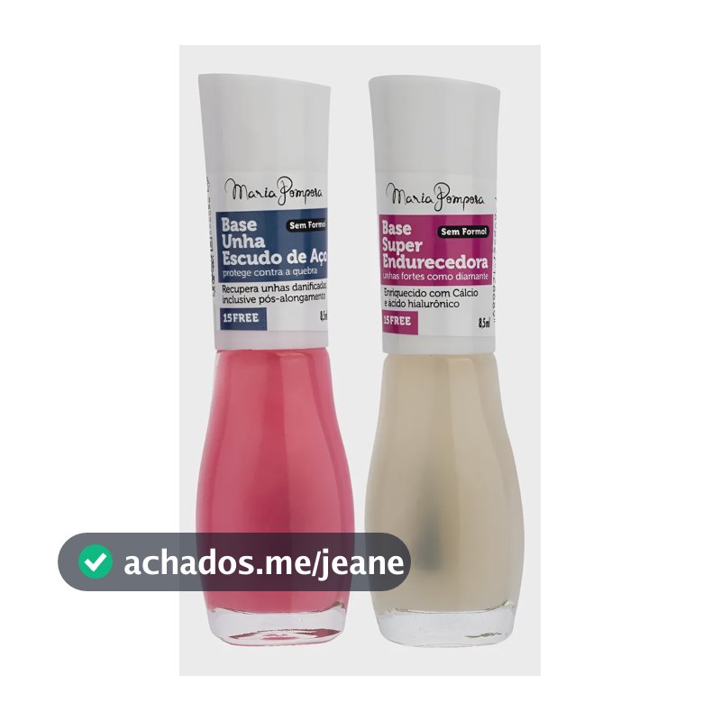 Kit Maria Pomposa Escudo De Aço Linha Tratamento 15free Vega Kit Escudo De Aço E Base Super Endurecedora