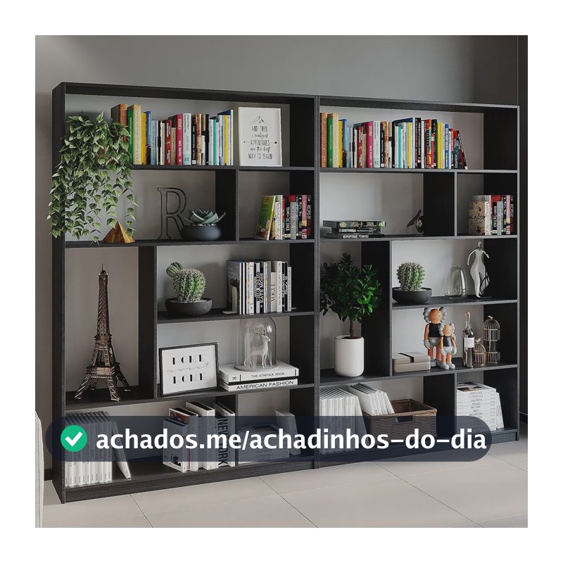 Kit 2 Estante Para Livros 180cmx240cm 4 Prateleiras Ge