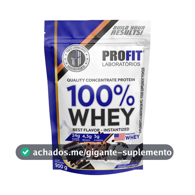 Whey protein Profit 100% Quality Concentrate em pó sabor Cookies and cream x 900g