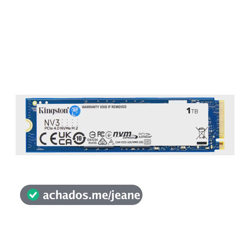 Ssd Nvme Kingston 1tb Nv3 M.2 2280 Pcie 4.0 Nf-e Cor Ssd Nvme M.2 2280 Kingston 1tb