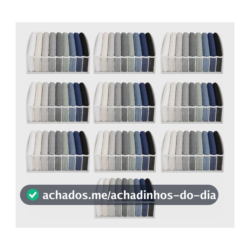 10 Colmeia Organizadora G (10x25x35) Camisetas 10 Nichos Viés Branco