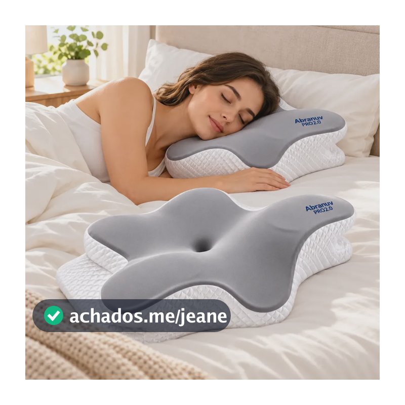 Kit 2 Travesseiros Abranuv Cervical Visco Ortopédico Dormir Branco