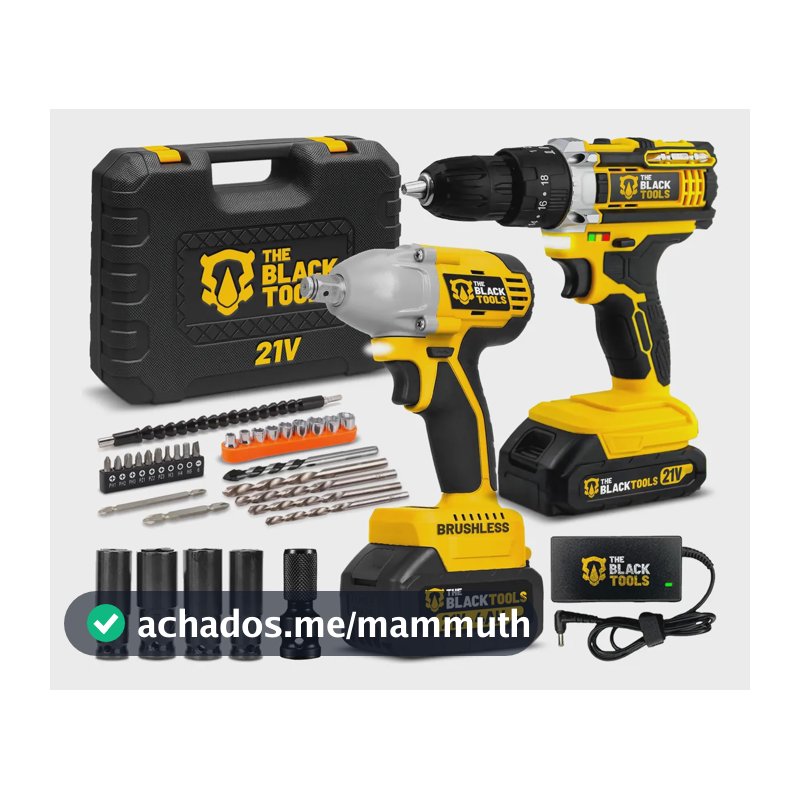 Furadeira Parafusadeira  21v Com Chave De Impacto Brushless Amarelo 127/220v 60hz