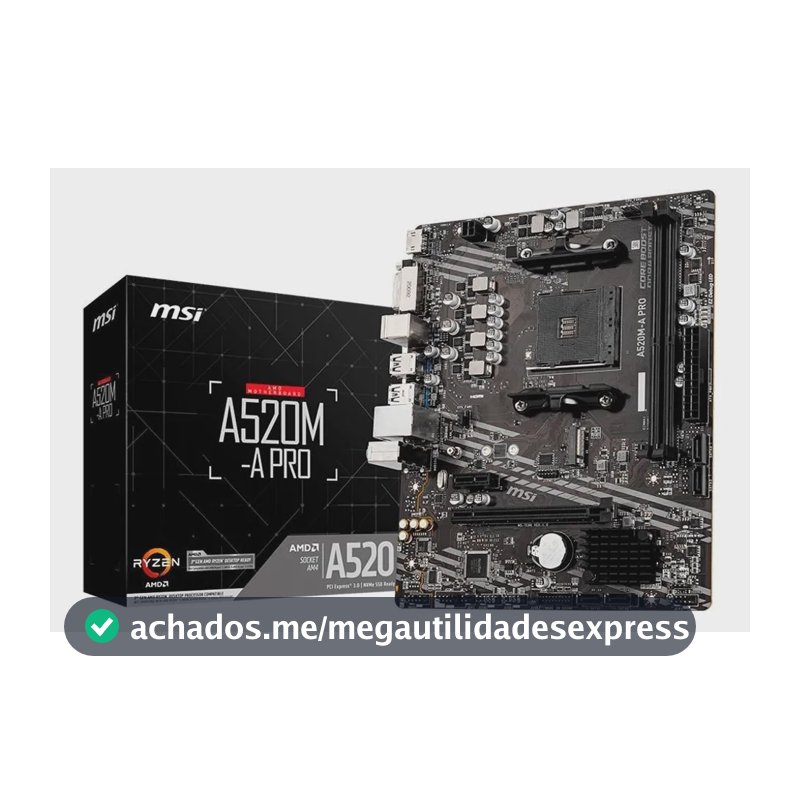 Placa-mãe Msi A520m-a Pro Am4 Matx Ddr4 Preto