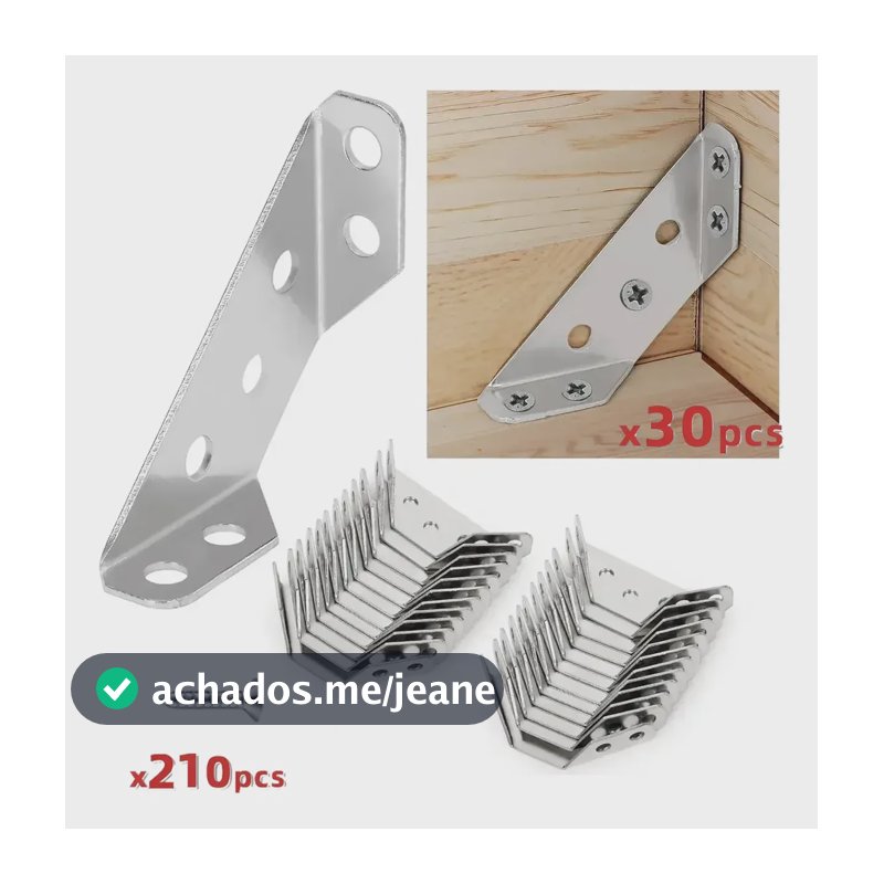Kit 30 Conector Aço Inox Canto Trava Reforço De Cadeira
