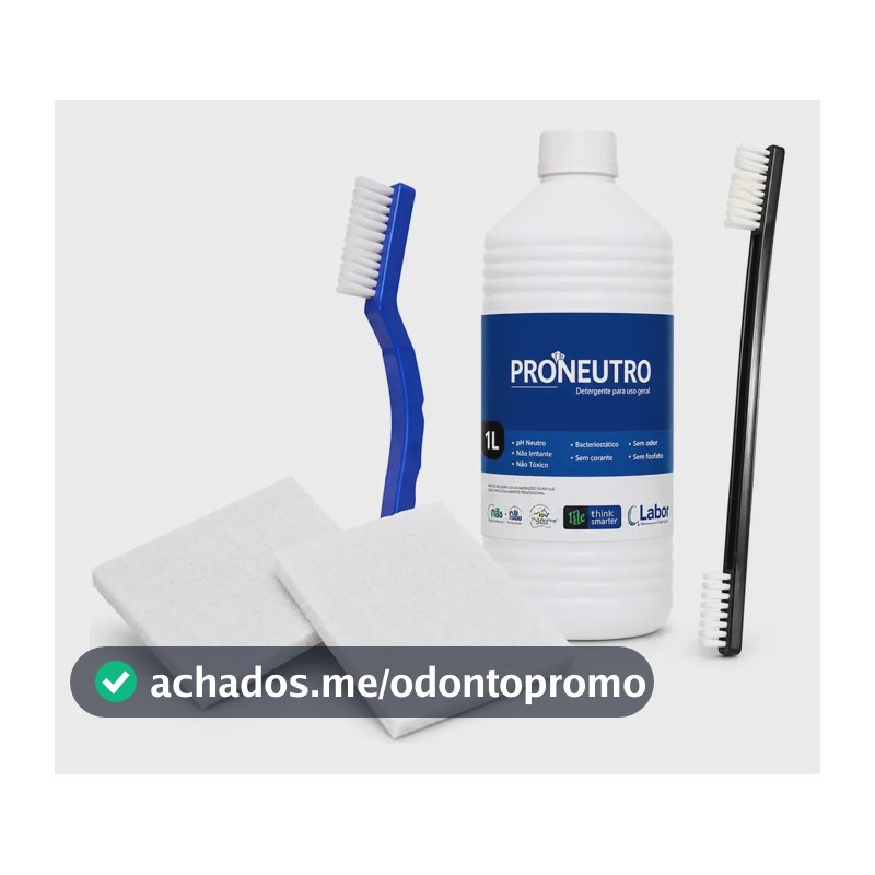 Kit Limpeza Manual Instrumentais Escovas Detergente Odonto Azul