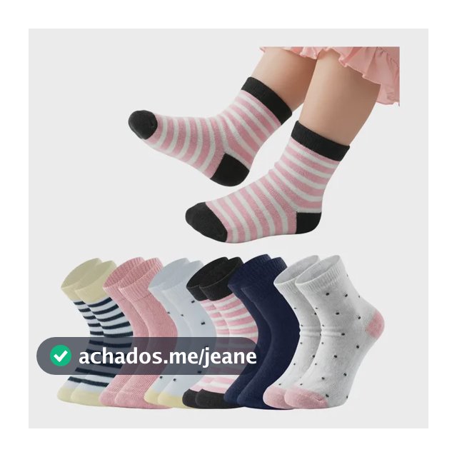 Kit 6 Pares Meia Infantil Bebê Mash Menina Cotton Punho Soft
