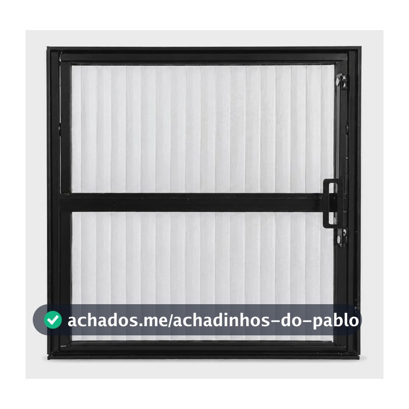 Vitro Janela Basculante Alumínio Preto 40x40 Vidro Canelado Alumínio/preto