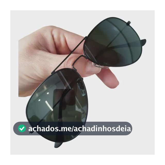 Óculos De Sol Aviador Preto Armação Metal Lente Cristal Full